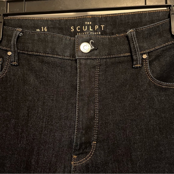 White House Black Market The Sculpt Skinny Flare Dark Wash High Rise Jeans - Picture 8 of 14